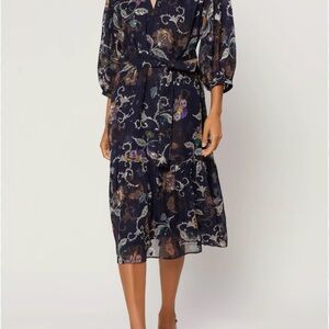 Current Air Navy Floral Midi Dress
